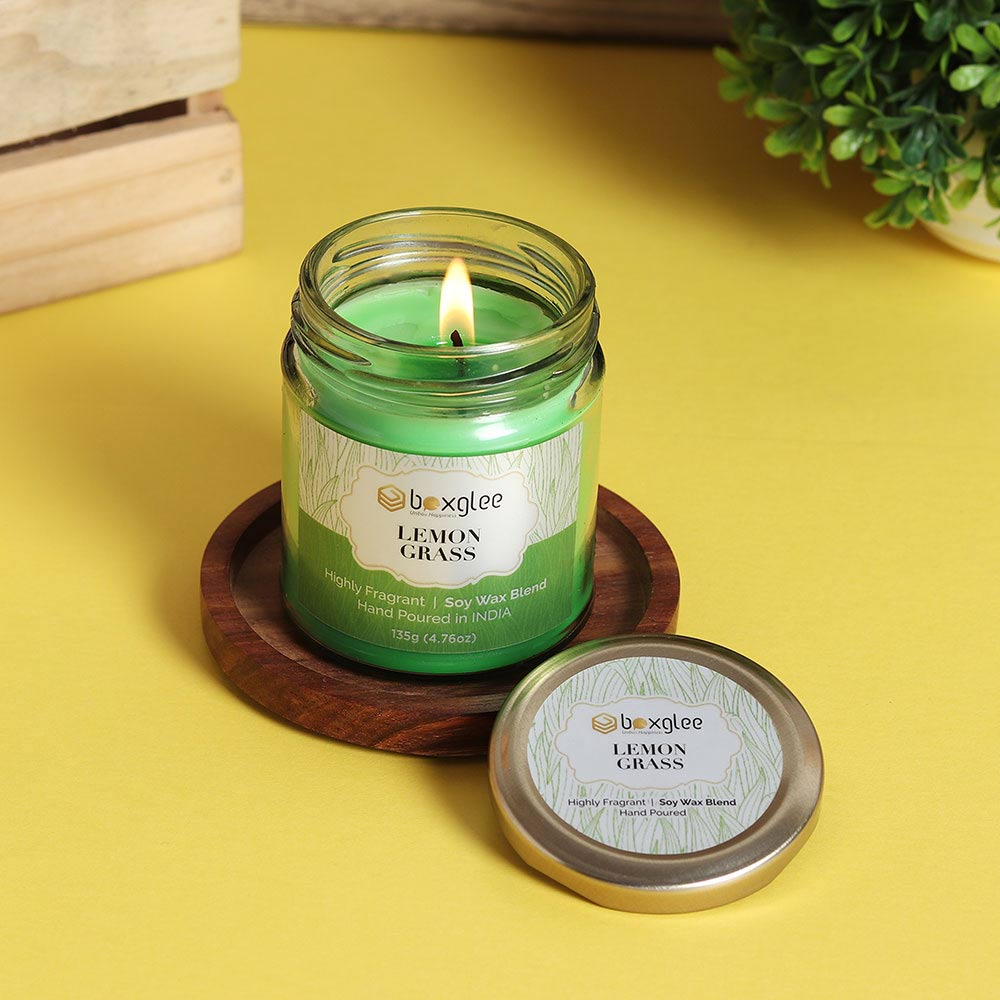 Boxglee Lemon Grass Scented Big Jar Candles