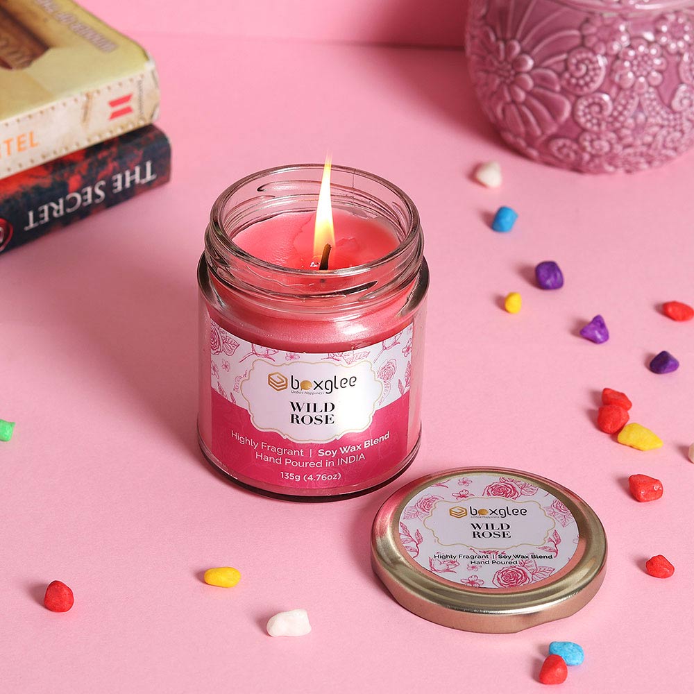 Boxglee Rose Scented Big Jar Candles