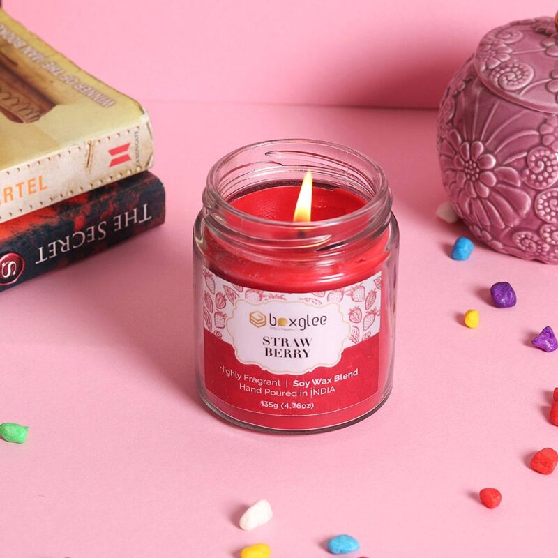 Boxglee Strawberry Scented Big Jar Candles