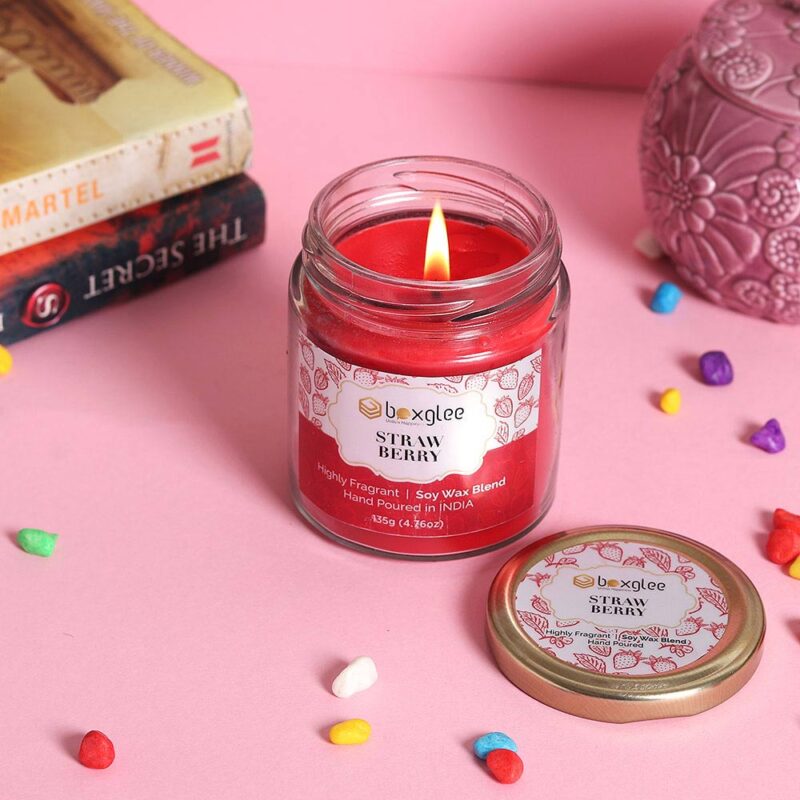 Boxglee Strawberry Scented Big Jar Candles