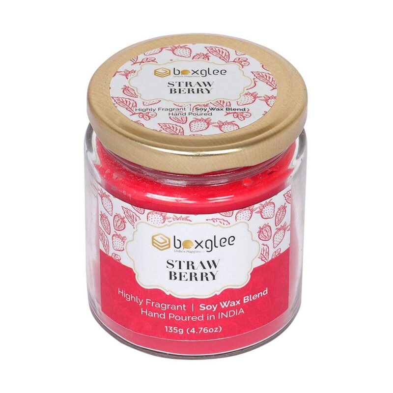 Boxglee Strawberry Scented Big Jar Candles