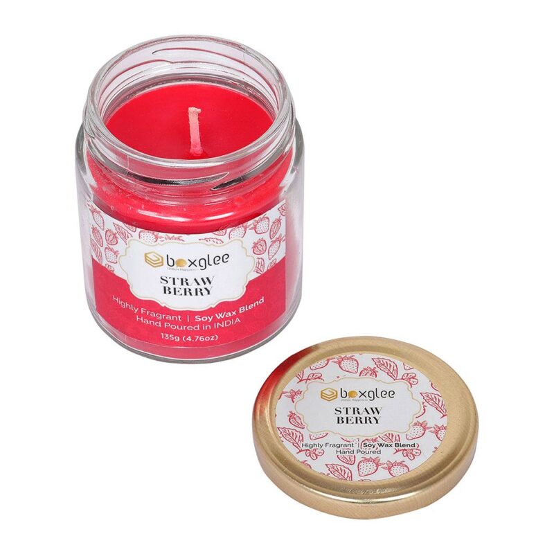 Boxglee Strawberry Scented Big Jar Candles