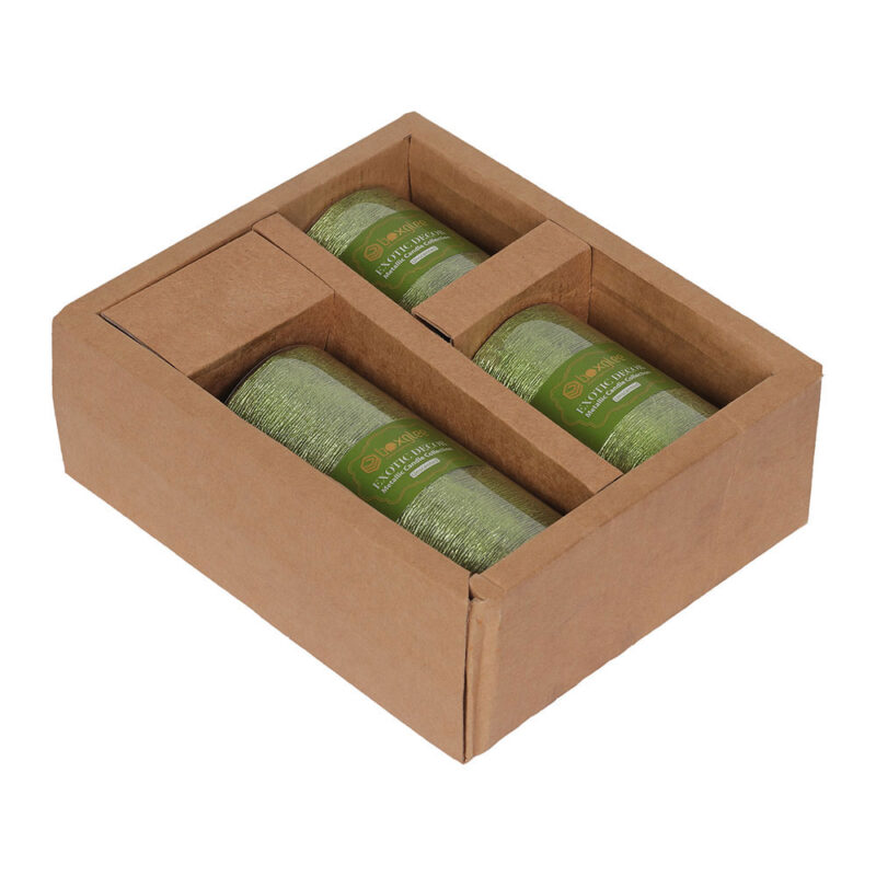 Boxglee Brushed Grass Green Pillar Candles