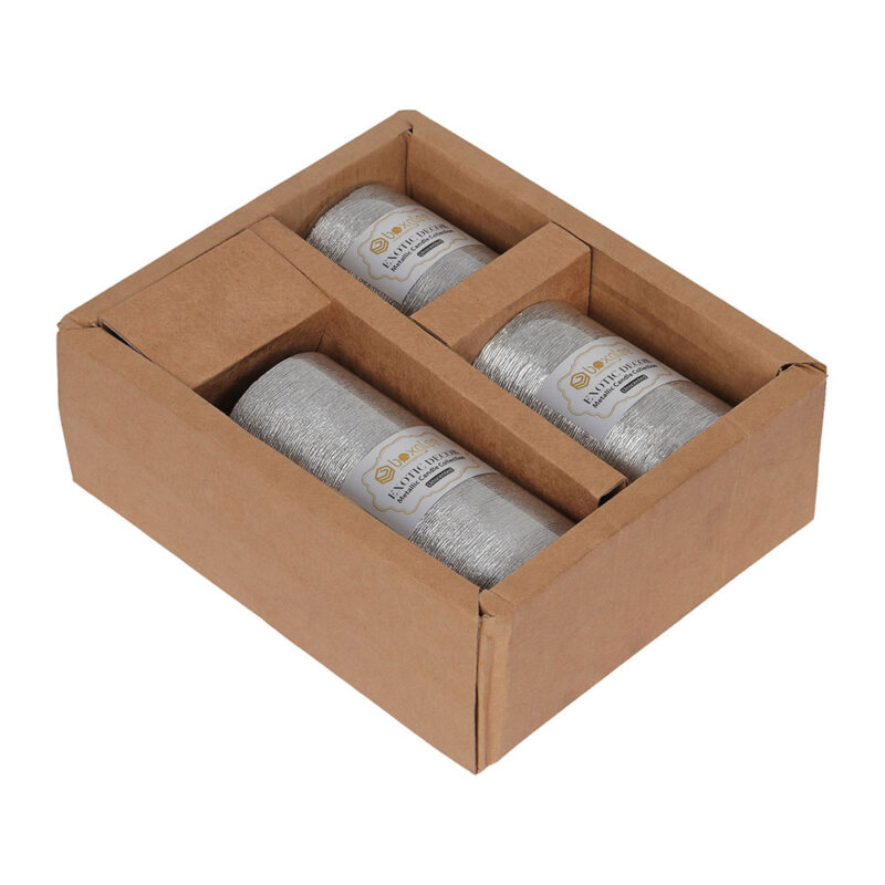 Boxglee Brushed Silver Pillar Candles