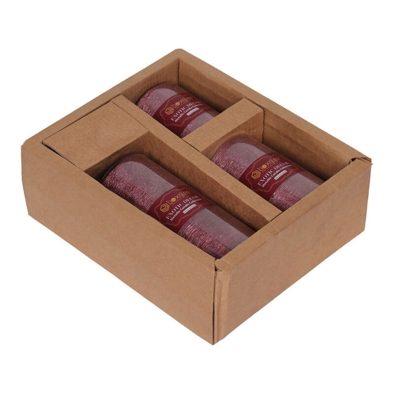 Boxglee Brushed Wine Red Pillar Candles