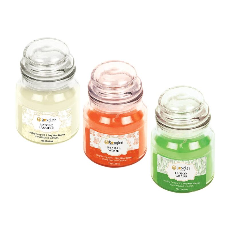 Boxglee Scented Big Jar Candles Mystic Jasmine, Sandalwood, Lemongrass