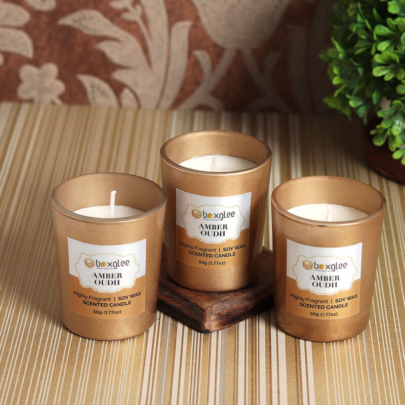 Votive Scented Candle Amber Oudh Fragrance